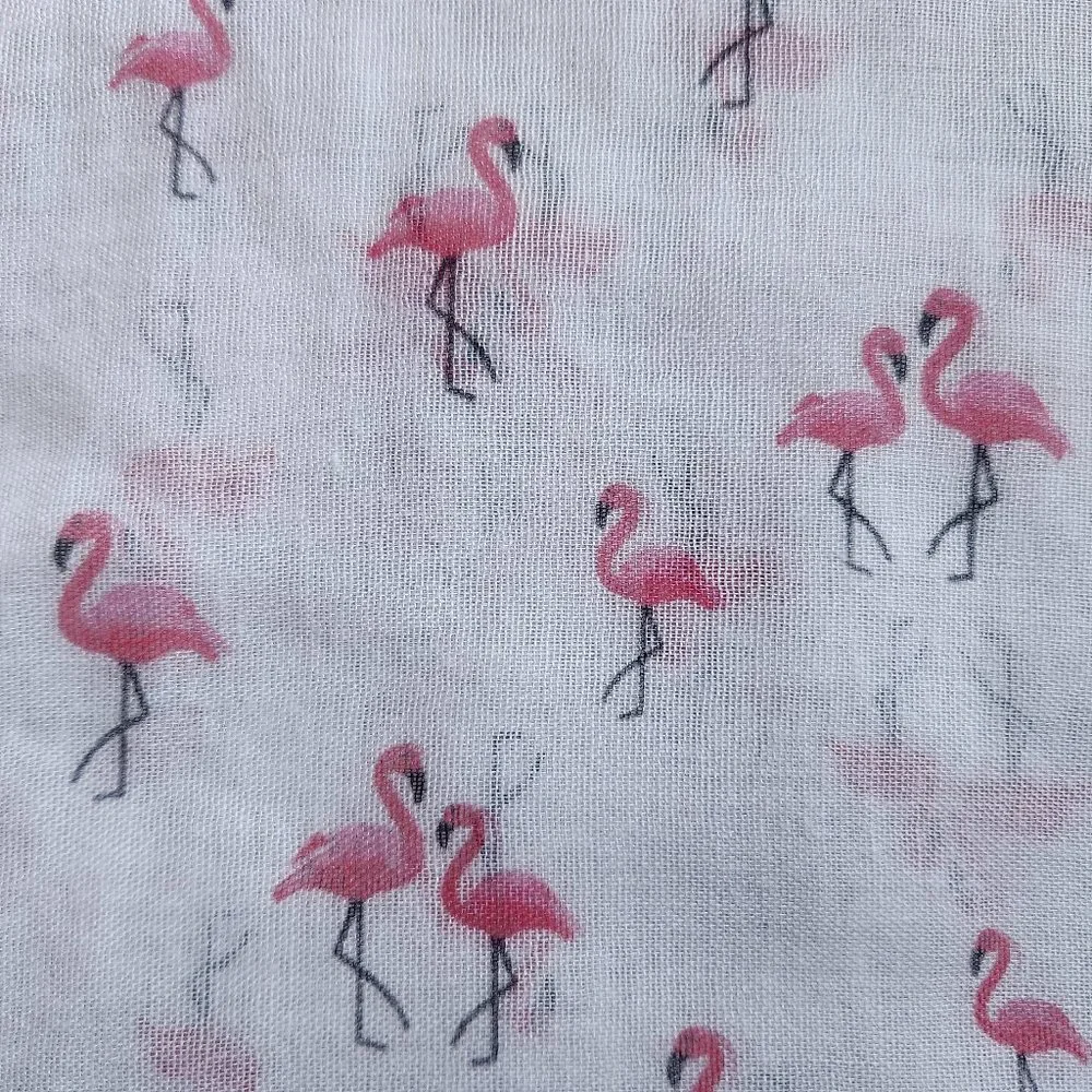 New Gauzy Flamingo Bird Scarf